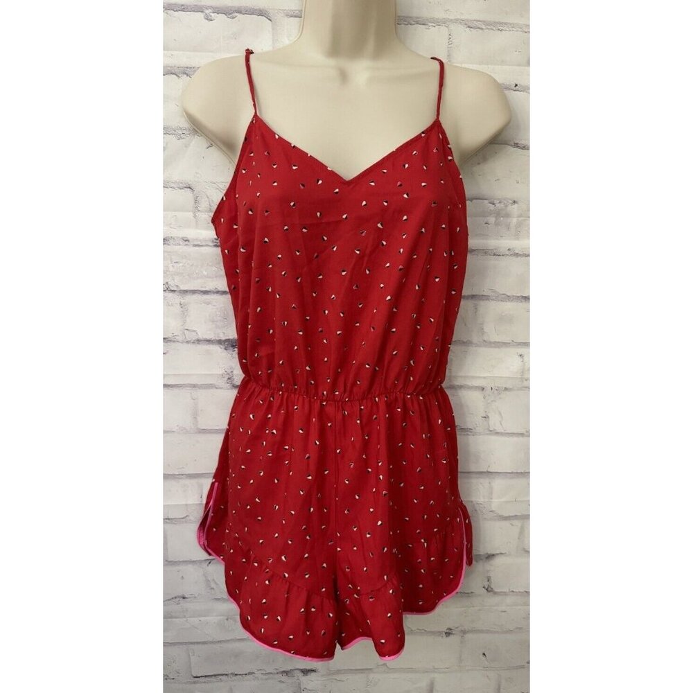 Victoria’s Secret Size Small Red Romper Hearts‎ Sexy Pajamas